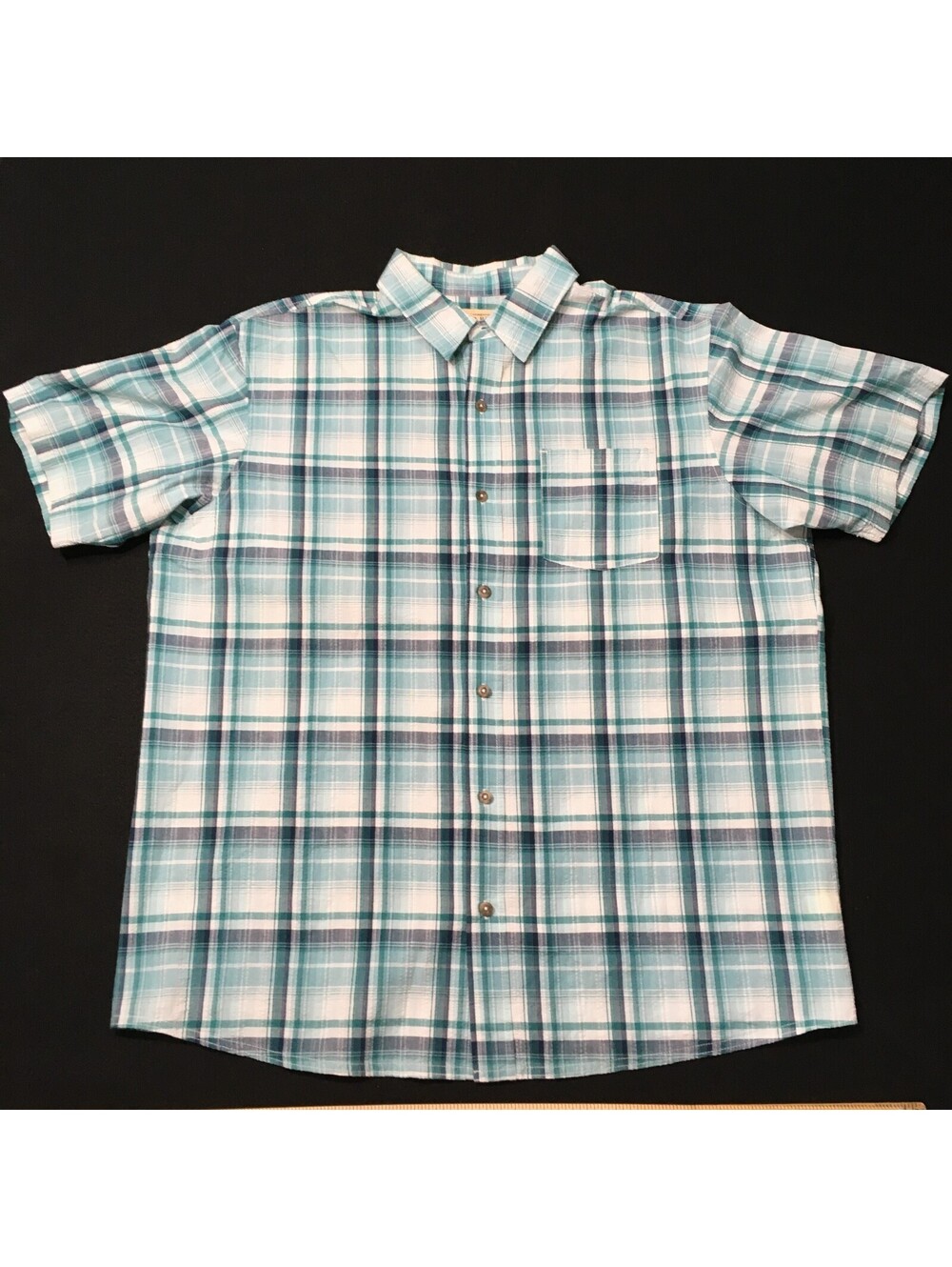 Redhead Mens S/S Shirt Green Plaid, Size XL cotton